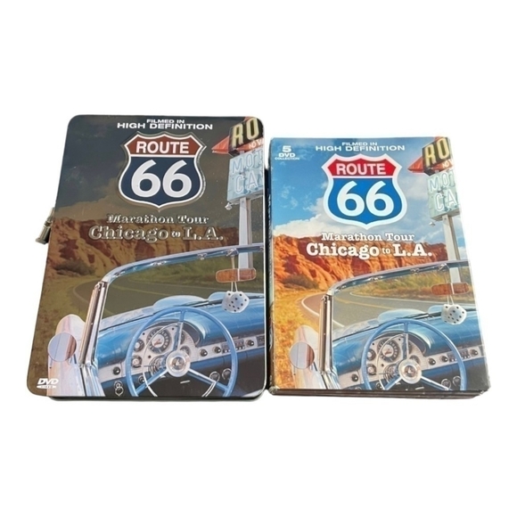DVD ROUTE 66 Marathon Tour Chicago To L.A. 5 DVD Set in a Tin Box - Picture 1 of 2